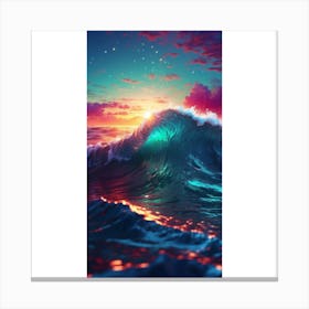 Sunset Over The Ocean Canvas Print