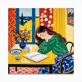 Woman Reading 3 Canvas Print