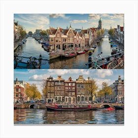 A Captivating Panoramic View Of Amsterdam The City Canvas Print