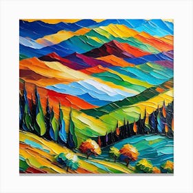Colorful Landscape Painting 4 Canvas Print