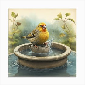 Bird Bath Canvas Print