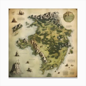 Map Of The Lands Canvas Print