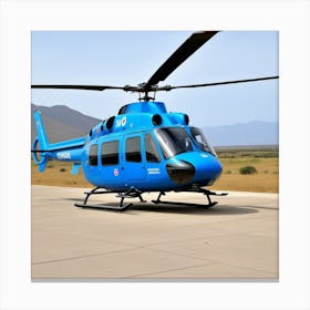 Helicoptero Estacionado En La Carretera Canvas Print