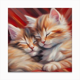 Two Kittens Cuddling Canvas Print