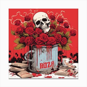Roza skull flower Canvas Print