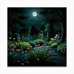 Default Night Garden Art Print 3 Canvas Print