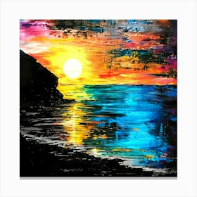 Seaside Weather - Sunset On Beach Canvas Print