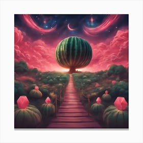The Stars Twinkle Above You As You Journey Through The Watermelon Kingdom S Enchanting Night Skies, (1) Canvas Print