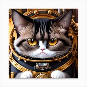 Anime "grumpy cat" surreal sci-fi Gothic steampunk limited edition 8/9 cyborg pet Canvas Print