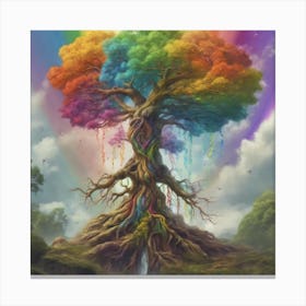 Rainbow Soul Tree Art Print 1 Canvas Print