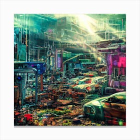 Futuristic City abstract Canvas Print