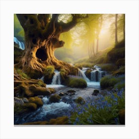 Waterfall In The Forest Canvas Print