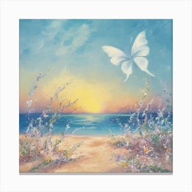 Butterfly At Sunset 1 Canvas Print