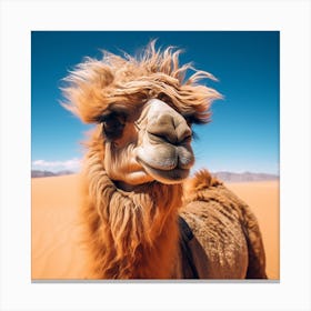 Camel In The Desert Canvas Print