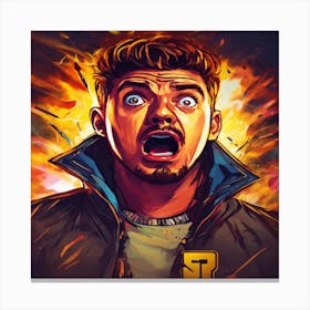 Man In Flames Canvas Print