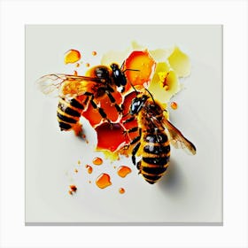 Bees And Honey: The bees produce honey , the bees band Canvas Print