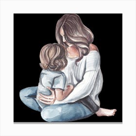 Mother And Child Happy Mother's Day 12 Canvas Print