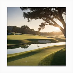 Golf Course At Sunset 1 Canvas Print