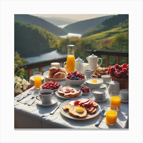 Breakfast On The Balcony Canvas Print