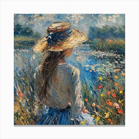 Girl In A Straw Hat Canvas Print