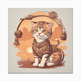 Steampunk Cat 2 Canvas Print