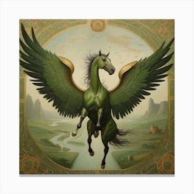 Green Horse Canvas Print