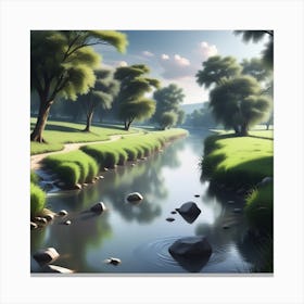 River In The Grass 5 Canvas Print