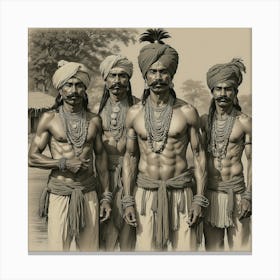 Four Indian Warriors Canvas Print