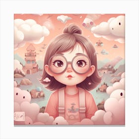 Girl With Glasses 2 Canvas Print