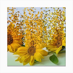 Sunflowers With Confetti Canvas Print
