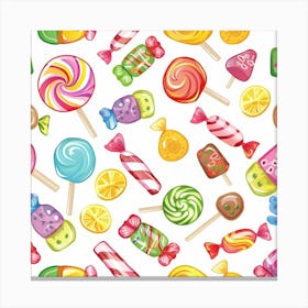 Sweets Candy Seamless Pattern Canvas Print
