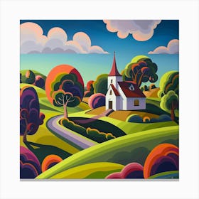 Church In The Countryside Canvas Print