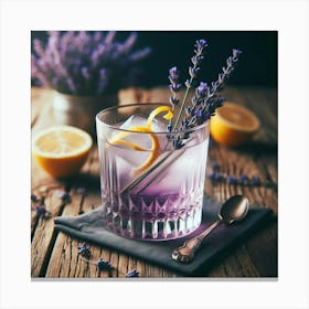 Lavender Cocktail With Lemon And Lavender Canvas Print