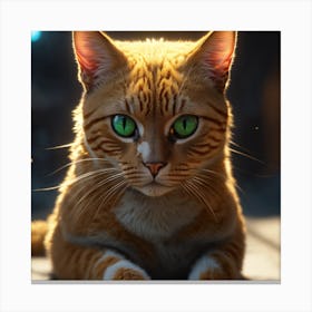 Cat With Green Eyes 1 Canvas Print