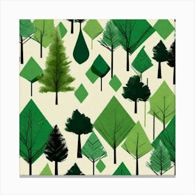 Trees of forest paper style Canvas Print