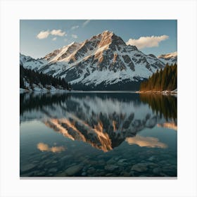 Mountain Reflected In A Lake Canvas Print