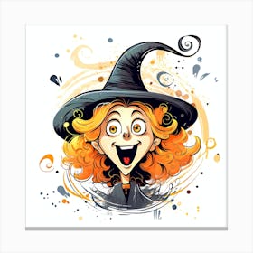 Witch With A Hat Canvas Print