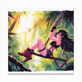 Tifa Jungle Swinging Canvas Print