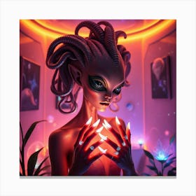 Alien Woman Art Canvas Print