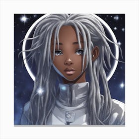 Black Space Girl Canvas Print