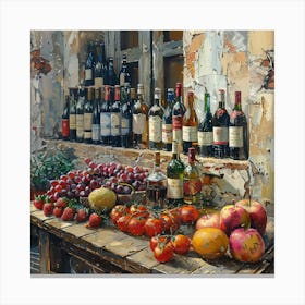 Fruit And Wine Canvas Print