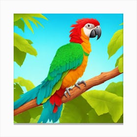 Parrot On A Branch 1 Canvas Print