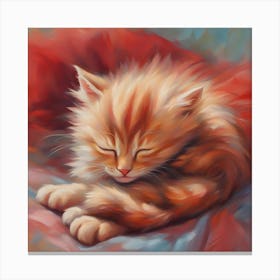 Cute Kitten Painting Canvas Print
