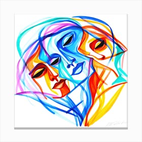 Abstract Face Art - Abstract 3D Canvas Print