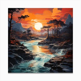 Sunset River Canvas Print