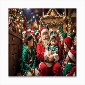 Santa Claus With Children 1 Canvas Print