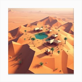 3d Desert Landscape Canvas Print