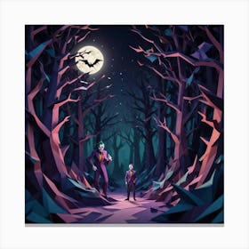 Halloween Night In The Woods Canvas Print