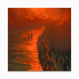 Sun Rises Over The Sea Canvas Print