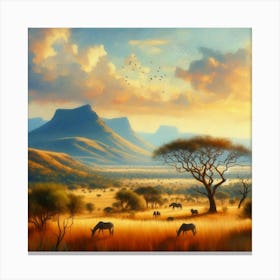 Sunset In The Savannah Canvas Print